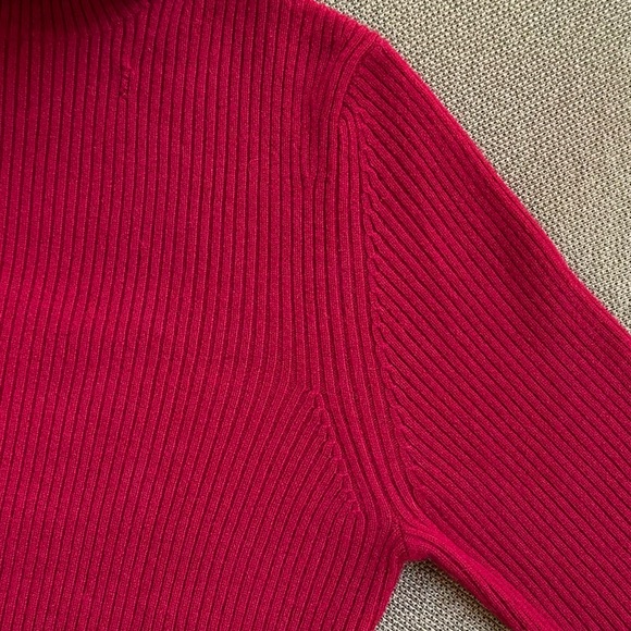 Dark Red Oxblood Cashmere Turtleneck Knit Sweater ~ L - Picture 7 of 13